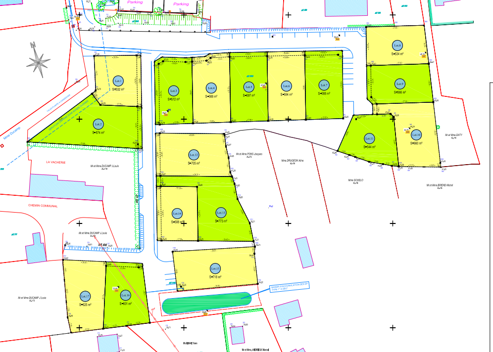 Plan  du lotissement Saint Roch